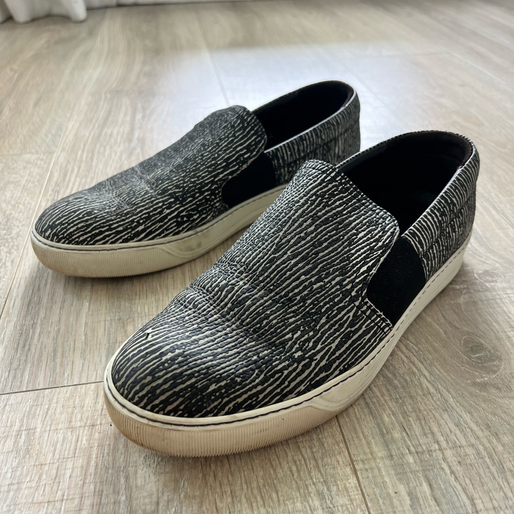 Lanvin Zebra Print Slip Ons